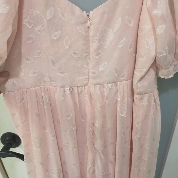Lulus Pastel Pink Puff Sleeve Maxi Dress 1X | Romantic Vibes - Picture 11 of 16